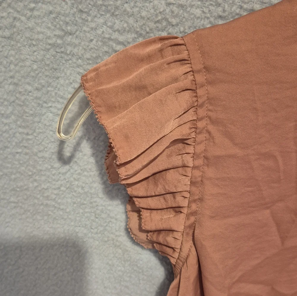 Dusty Rose High Neck Blouse - Picture 2 of 5